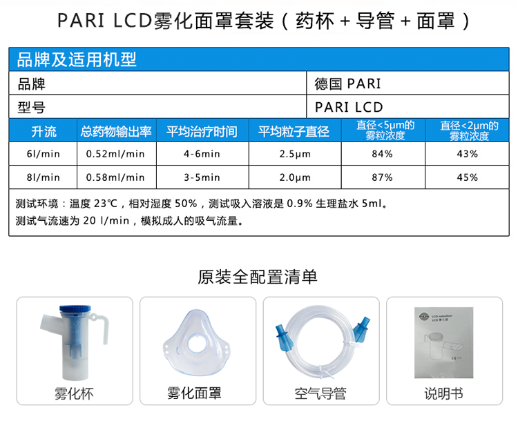 德國百瑞 PARI LCD 兒童霧化面罩套裝