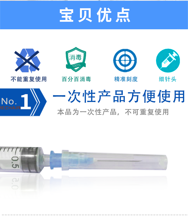 一次性使用無菌注射器 2ml 帶針